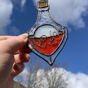 Potion Stained Glass Artwork - Green Bottle